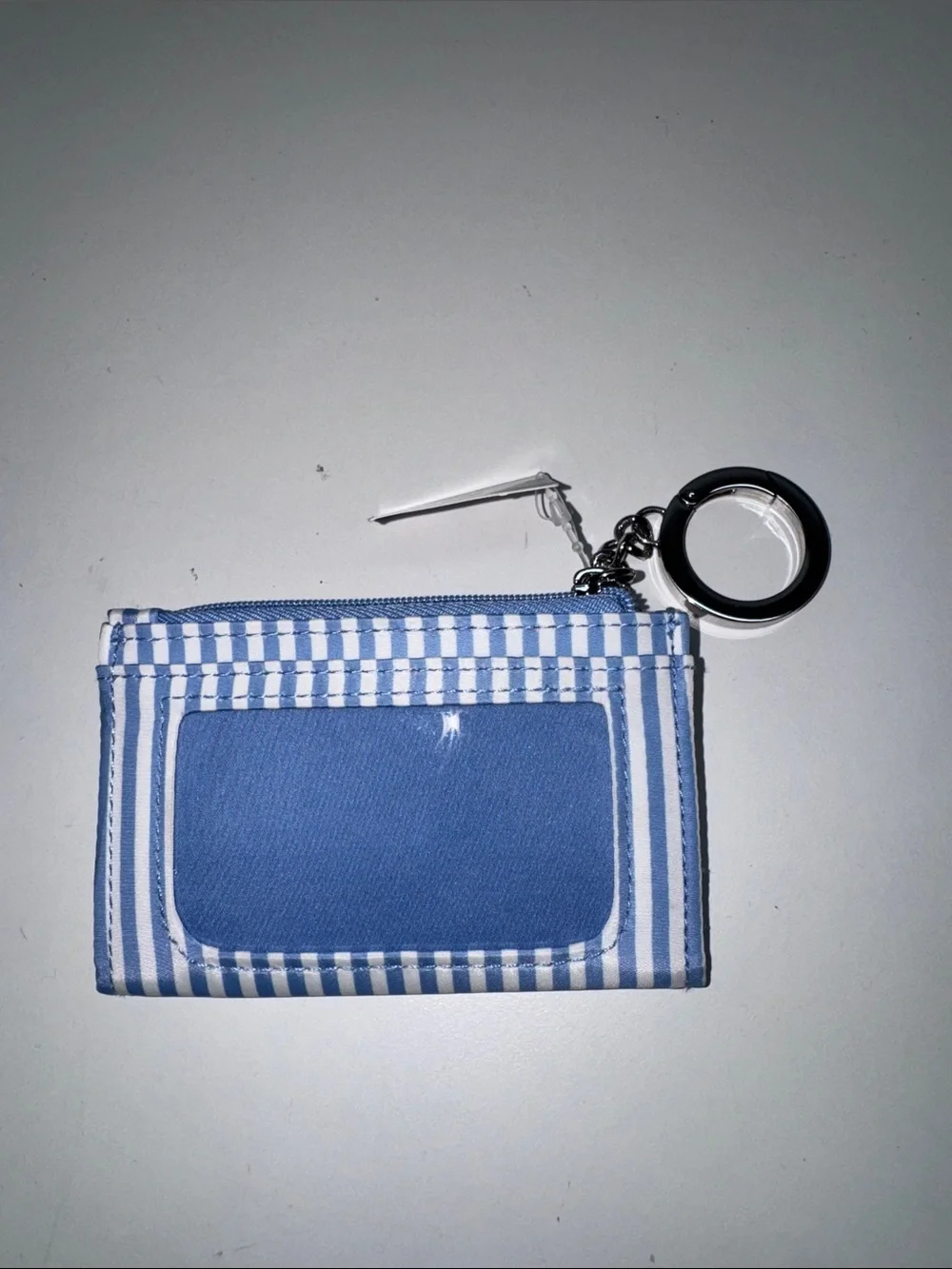 PINK Victoria's Secret Blue and White Striped Card Holder Keyring